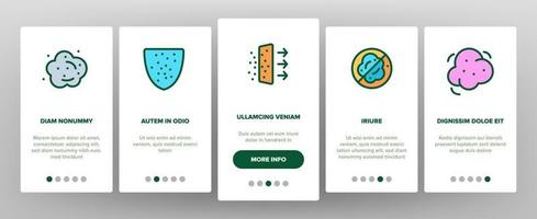 Dust And Polluted Air Onboarding Icons Set Vector