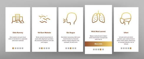 Dust And Polluted Air Onboarding Icons Set Vector