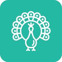 ilustración de diseño de icono de vector de pavo real