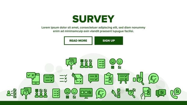 Survey Rating Landing Header Vector