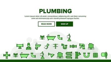 Plumbing Landing Header Vector