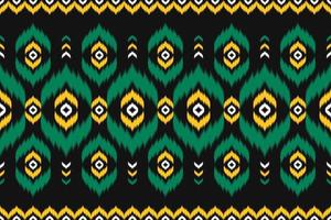 arte de patrones étnicos ikat. patrón impecable en estilo tribal, bordado folclórico y mexicano. diseño para fondo, papel tapiz, ilustración vectorial, tela, ropa, alfombra. vector