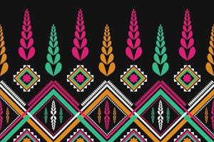 patrón geométrico étnico sin fisuras tradicional. estilo tribal a rayas. flor colorida diseño para fondo, papel tapiz, ilustración vectorial, tela, ropa, batik, alfombra, bordado. vector