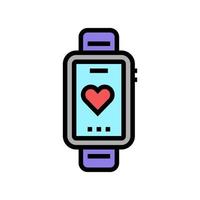 heart rhythm watch color icon vector illustration