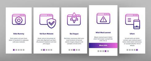 navegador internet sitio web páginas onboarding set vector