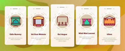 Stage Construction Onboarding Icons Set Vector
