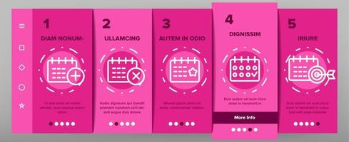 Schedule Onboarding Icons Set Vector