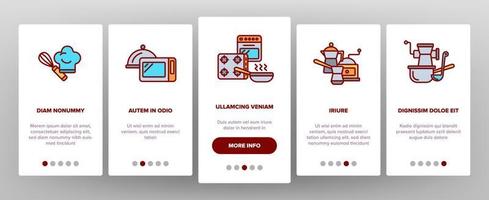 Cooking Items Vector Onboarding Mobile App Page Screen