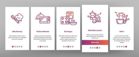 Cooking Items Vector Onboarding Mobile App Page Screen