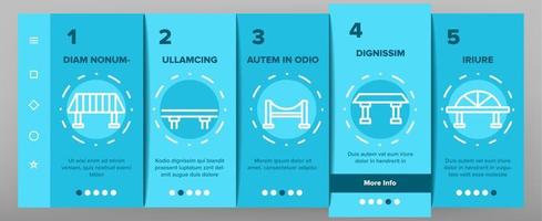 Bridge Construction Onboarding Icons Set Vector