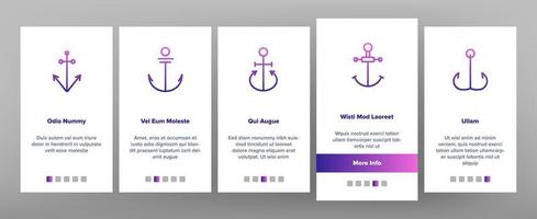 Anchors, Ship Equipment Vector Onboarding Mobile App Page Screen