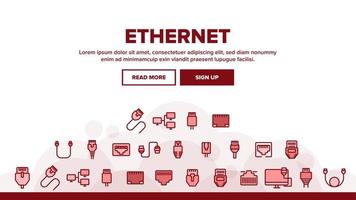 vector de encabezado de aterrizaje de ethernet