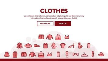 Fashion And Clothes Landing Header Vector