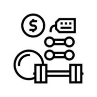 sport equipment rental line icon vector illustration