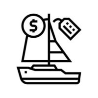 icono de línea de alquiler de barcos signo de ilustración vectorial vector