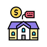 ilustración de vector de icono de color de alquiler de edificio de casa