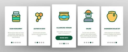 Honey Product Onboarding Icons Set Vector