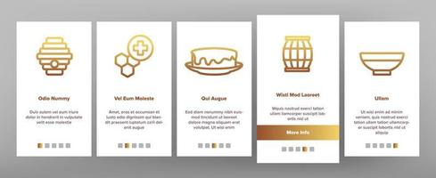 Honey Product Onboarding Icons Set Vector