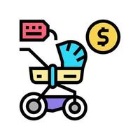 stroller rental color icon vector illustration sign