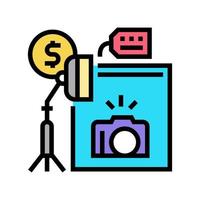 photo camera and studio rental color icon vector illustration