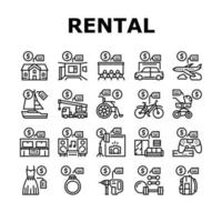 Rental Service Business Collection Icons Set Vector