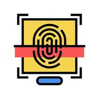 fingerprint access color icon vector illustration sign