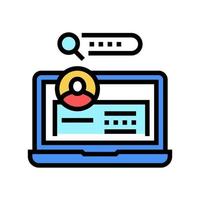 user entry laptop password color icon vector illustration