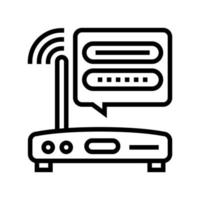 wifi router contraseña línea icono vector ilustración
