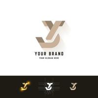 Letter JX or JY monogram logo with grid method design vector