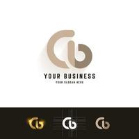 Letter Cb or ab monogram logo with grid method design vector