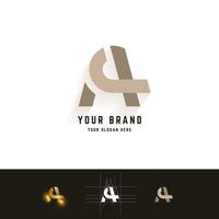 Letter A or Ae monogram logo with grid method design vector