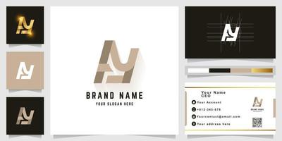 Letter Ay or Ny monogram logo with business card design vector