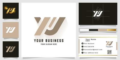 Letter xw or xv monogram logo with business card design vector