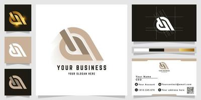 Letter a or aa monogram logo with business card design vector