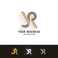 Letter JR or YR monogram logo with grid method design vector