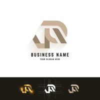 Letter JQ or JR monogram logo with grid method design vector