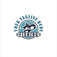 imagen del logotipo de pesca vintage vector