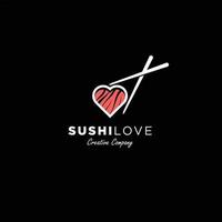 diseño de plantilla de logotipo de amante del sushi. ilustraciones vectoriales. vector