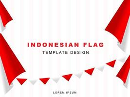 diseño de plantilla de bandera indonesia con concepto de color degradado rojo blanco. día de la independencia de la república de indonesia. aniversario de la república de indonesia. 17 de agosto de diseño de plantilla de banner de redes sociales. vector