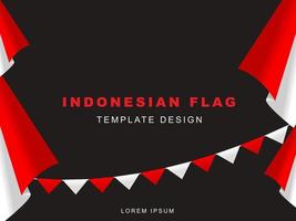 Indonesian flag template design with red white gradient color concept. Republic of Indonesian independence day. Republic of Indonesian anniversary. 17 August of social media banner template design. vector