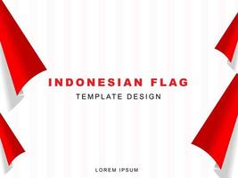 Indonesian flag template design with red white gradient color concept. Republic of Indonesian independence day. Republic of Indonesian anniversary. 17 August of social media banner template design. vector