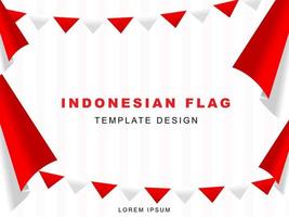 Indonesian flag template design with red white gradient color concept. Republic of Indonesian independence day. Republic of Indonesian anniversary. 17 August of social media banner template design. vector