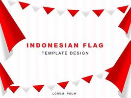 Indonesian flag template design with red white gradient color concept. Republic of Indonesian independence day. Republic of Indonesian anniversary. 17 August of social media banner template design. vector