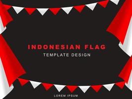 diseño de plantilla de bandera indonesia con concepto de color degradado rojo blanco. día de la independencia de la república de indonesia. aniversario de la república de indonesia. 17 de agosto de diseño de plantilla de banner de redes sociales. vector