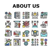 About Us Presentation Collection Icons Set Vector