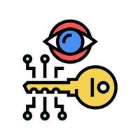 electronic key vision color icon vector illustration