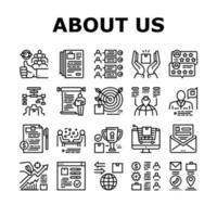 About Us Presentation Collection Icons Set Vector