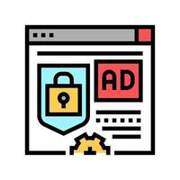 bloqueado y protecton para la ilustración de vector de icono de color de publicidad