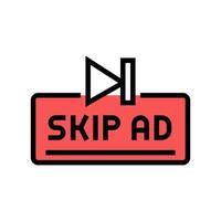 skip ad button color icon vector illustration