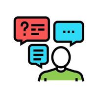 discussion questions and answers color icon vector illustration